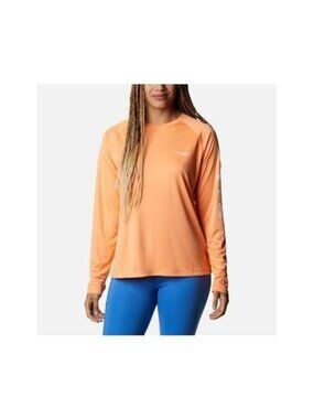 Columbia PFG Shirt Womens Size S Orange Tidal Tee II Long Sleeve UPF 50
